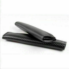 2Pcs S Line Carbon Fiber Embroidery Car Seat Belt Cover Safety Shoulder Pads