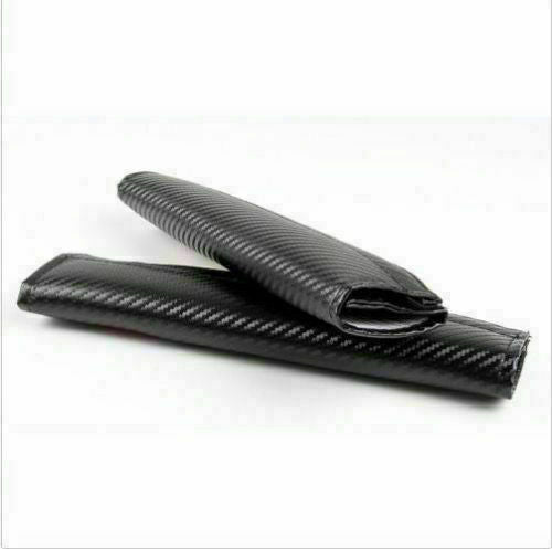 2Pcs S Line Carbon Fiber Embroidery Car Seat Belt Cover Safety Shoulder Pads