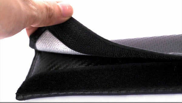 2Pcs S Line Carbon Fiber Embroidery Car Seat Belt Cover Safety Shoulder Pads