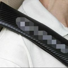 2Pcs S Line Carbon Fiber Embroidery Car Seat Belt Cover Safety Shoulder Pads