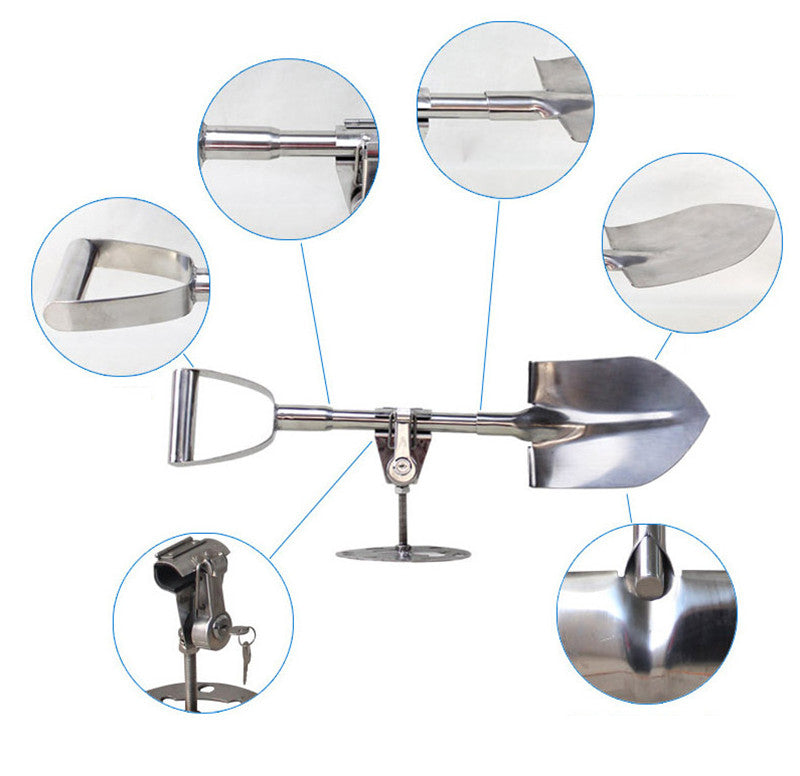 Stainless Steel Spare Wheel Shovel Spade With Mount And Lock For 4x4 & Off-Road