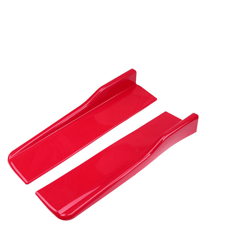 2pcs Universal Small Red Car Side Skirt Rocker Splitters Winglet Wings Canard Diffuser