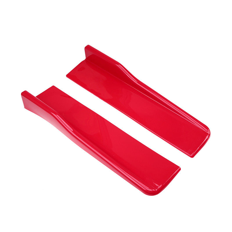 2pcs Universal Small Red Car Side Skirt Rocker Splitters Winglet Wings Canard Diffuser