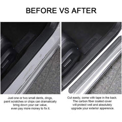 50mm x 50 Meters Universal Door Sill Protector, Carbon Fiber Rubber Front Bumper & Rear Bumper Guard, Door Enter Guard Scuff Plate Protectors for Most Cars