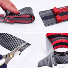 50mm x 50 Meters Universal Door Sill Protector, Carbon Fiber Rubber Front Bumper & Rear Bumper Guard, Door Enter Guard Scuff Plate Protectors for Most Cars
