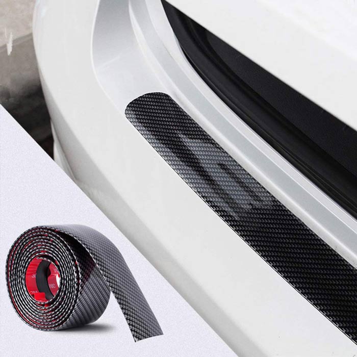 50mm x 50 Meters Universal Door Sill Protector, Carbon Fiber Rubber Front Bumper & Rear Bumper Guard, Door Enter Guard Scuff Plate Protectors for Most Cars