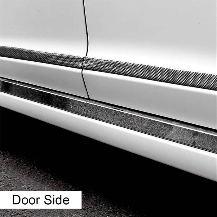 50mm x 50 Meters Universal Door Sill Protector, Carbon Fiber Rubber Front Bumper & Rear Bumper Guard, Door Enter Guard Scuff Plate Protectors for Most Cars