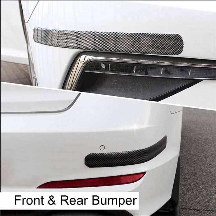 50mm x 50 Meters Universal Door Sill Protector, Carbon Fiber Rubber Front Bumper & Rear Bumper Guard, Door Enter Guard Scuff Plate Protectors for Most Cars