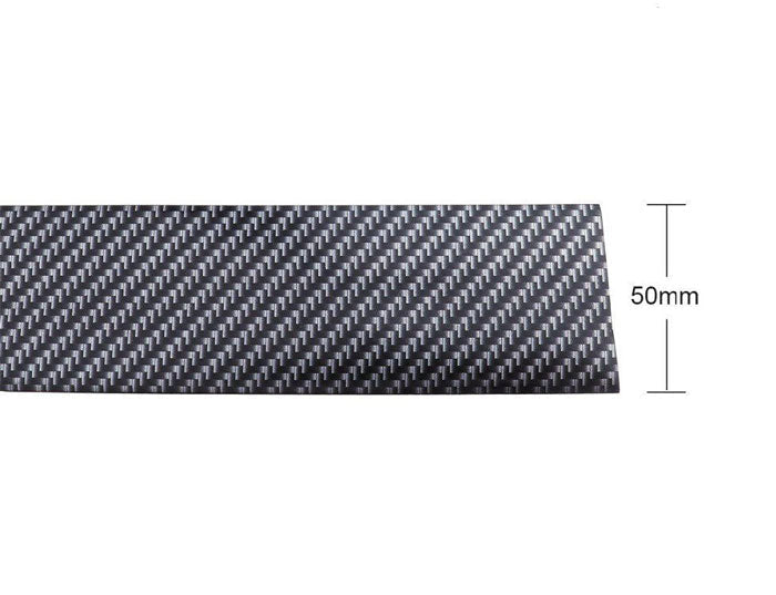 50mm x 50 Meters Universal Door Sill Protector, Carbon Fiber Rubber Front Bumper & Rear Bumper Guard, Door Enter Guard Scuff Plate Protectors for Most Cars