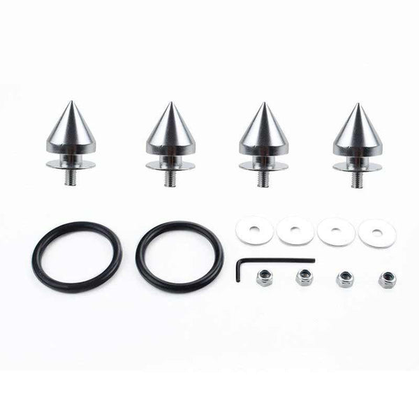Silver Finish JDM Quick Release Fasteners For Car Bumpers Trunk Fender Hatch Lids Kit (Stud)
