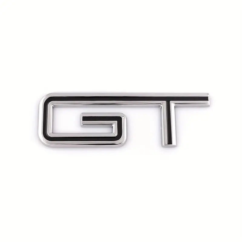 Silver Black GT Logo Car Emblem 3D Metal Badge Auto Racing Sport Sticker Tourer Decal