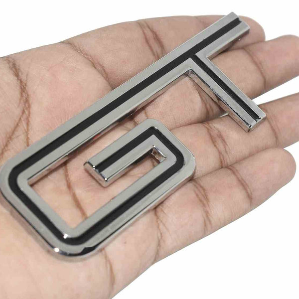 Silver Black GT Logo Car Emblem 3D Metal Badge Auto Racing Sport Sticker Tourer Decal