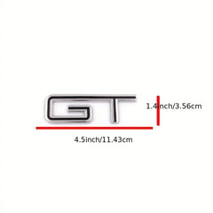 Silver Black GT Logo Car Emblem 3D Metal Badge Auto Racing Sport Sticker Tourer Decal