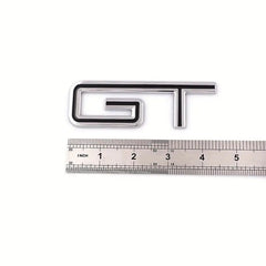 Silver Black GT Logo Car Emblem 3D Metal Badge Auto Racing Sport Sticker Tourer Decal