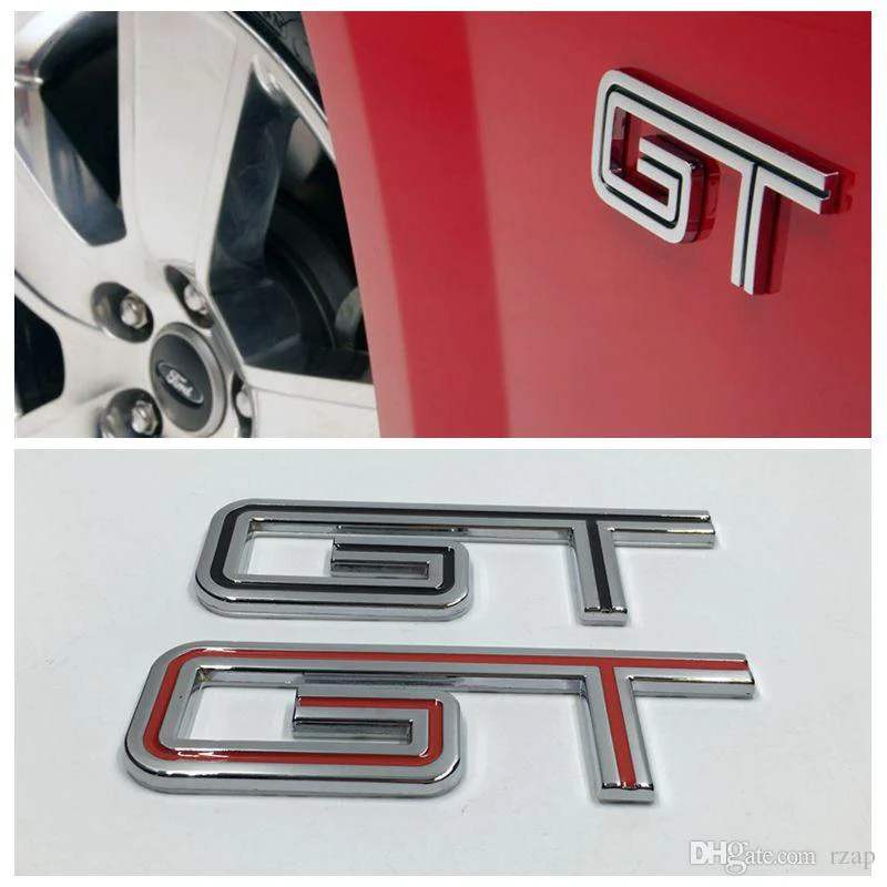 Silver Black GT Logo Car Emblem 3D Metal Badge Auto Racing Sport Sticker Tourer Decal