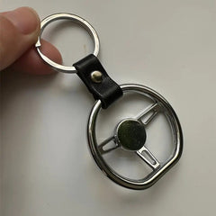 Creative Simulation D Shape Car Steering Wheel Keychain Car Racing Steering Wheel Metal Key Ring Holder Bag Pendant Cool Motorcycle Bike Keyring