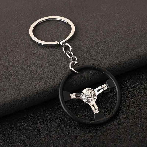 Steering Wheel Keychain Keychains Key Fob Key Chain Keyring Wallet Key Pendants Steering Wheel Charm Keychain Pendant Bag Hanging Charm Keychain Hanging Decor Zinc Alloy
