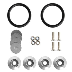 Silver Finish JDM Quick Release Fasteners For Car Bumpers Trunk Fender Hatch Lids Kit.