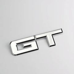 Silver Metal GT Auto Rear Tailgate Badge Emblem Fender Trunk Lid Self Adhesive Sticker For Car