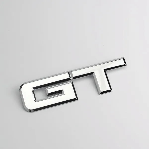 Silver Metal GT Auto Rear Tailgate Badge Emblem Fender Trunk Lid Self Adhesive Sticker For Car