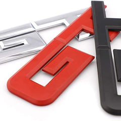 Silver Metal GT Auto Rear Tailgate Badge Emblem Fender Trunk Lid Self Adhesive Sticker For Car