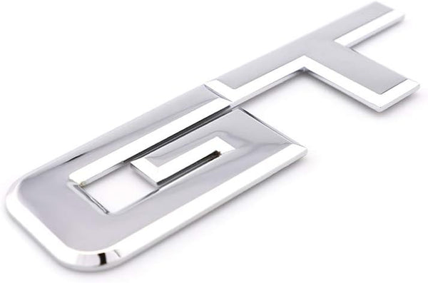 Silver Metal GT Auto Rear Tailgate Badge Emblem Fender Trunk Lid Self Adhesive Sticker For Car