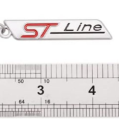 Silver ST Line 3D Logo Emblem Metal Keychain For Bikes And Cars