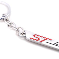 Silver ST Line 3D Logo Emblem Metal Keychain For Bikes And Cars