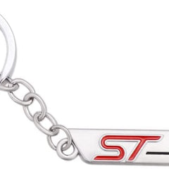 Silver ST Line 3D Logo Emblem Metal Keychain For Bikes And Cars
