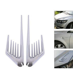2PCS Chrome Car SUV Air Flow Fender Side Vent Decoration Sticker Accessories
