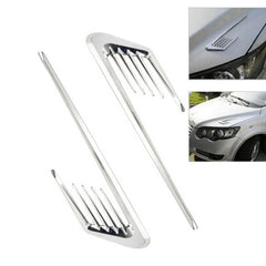 2PCS Chrome Car SUV Air Flow Fender Side Vent Decoration Sticker Accessories