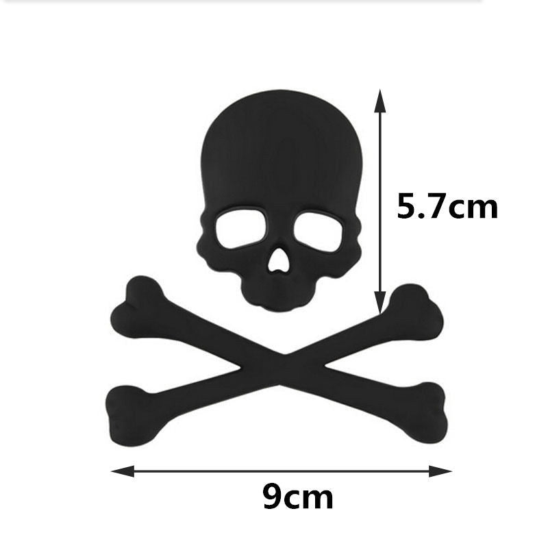 2015 NEW Silver Car Auto Logo 3D Metal Emblem Badge Decals Skeleton Skull Bone