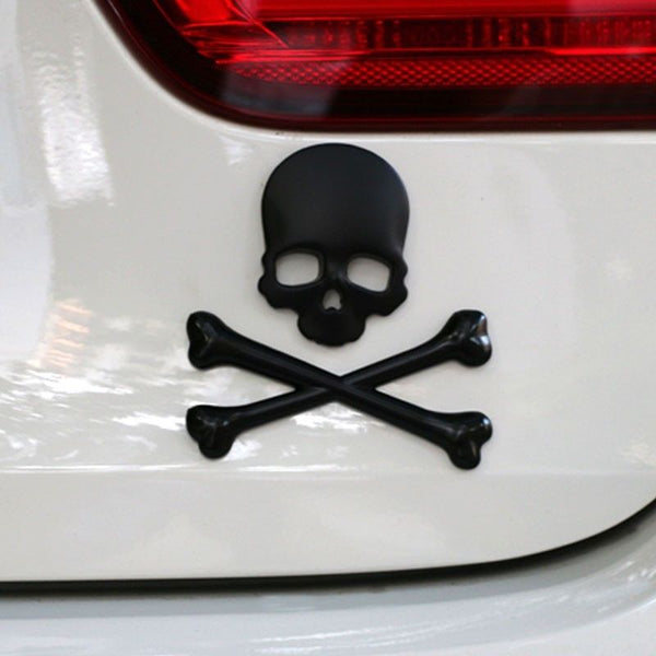2015 NEW Red Car Auto Logo 3D Metal Emblem Badge Decals Skeleton Skull Bone