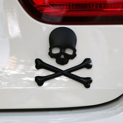 2015 NEW Black Car Auto Logo 3D Metal Emblem Badge Decals Skeleton Skull Bone