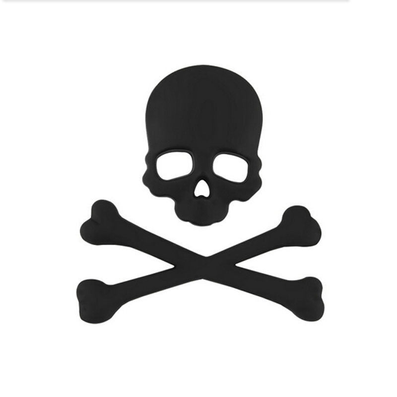 2015 NEW Black Car Auto Logo 3D Metal Emblem Badge Decals Skeleton Skull Bone
