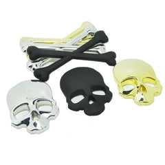 2015 NEW Black Car Auto Logo 3D Metal Emblem Badge Decals Skeleton Skull Bone