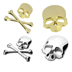2015 NEW Gold Car Auto Logo 3D Metal Emblem Badge Decals Skeleton Skull Bone