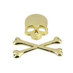2015 NEW Gold Car Auto Logo 3D Metal Emblem Badge Decals Skeleton Skull Bone