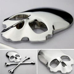 2015 NEW Silver Car Auto Logo 3D Metal Emblem Badge Decals Skeleton Skull Bone