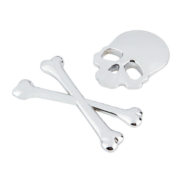 2015 NEW Silver Car Auto Logo 3D Metal Emblem Badge Decals Skeleton Skull Bone