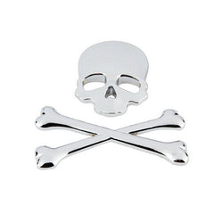 2015 NEW Silver Car Auto Logo 3D Metal Emblem Badge Decals Skeleton Skull Bone