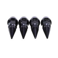 4 Pcs Universal Spike Wheel Air Valve Stem Cap Car Bike Tire Screw Dust Cover Small BLACK