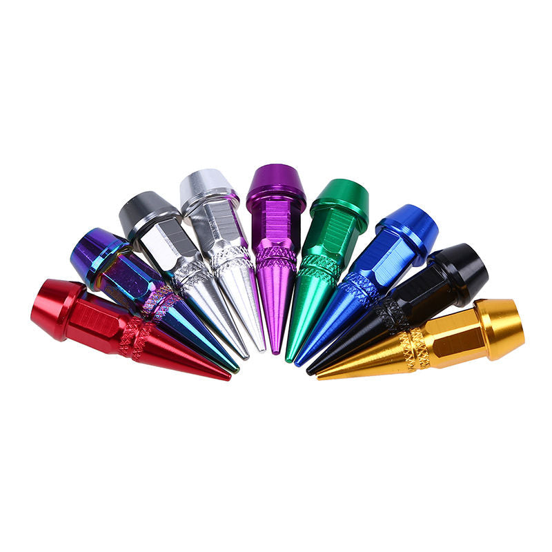 4 Pcs Universal Spike Wheel Air Valve Stem Cap Car Bike Tire Tyre Screw Dust Cover