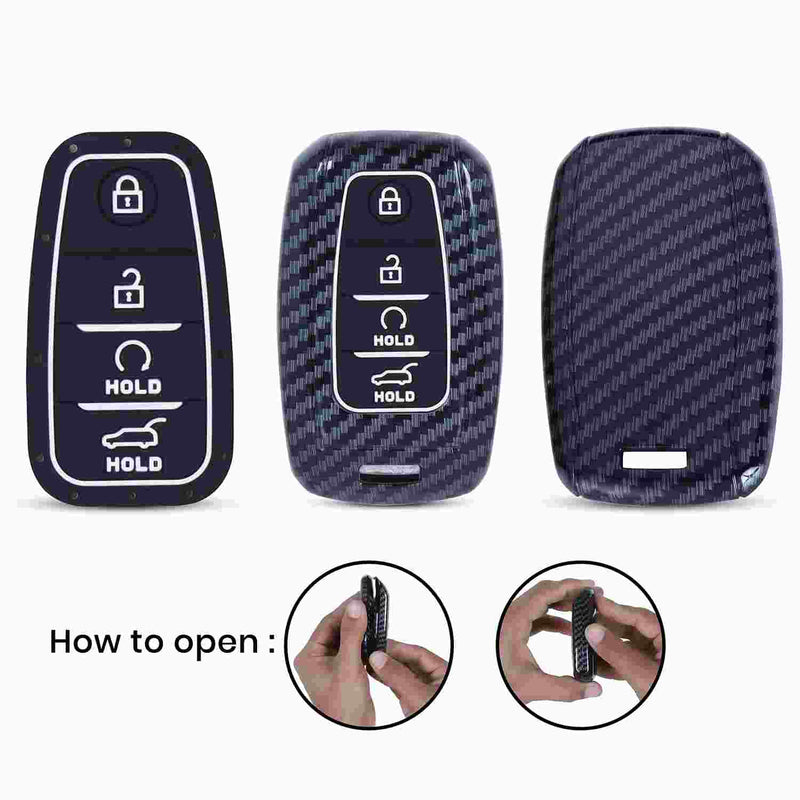 Sonet, Seltos 2020, Carens, Seltos X-line 4 Button Smart Key Cover Case With Keychain
