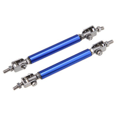 2pcs Blue LARGE Adjustable Universal Front Rear Bumper Lip Splitter Strut Brace Rod Support Bar