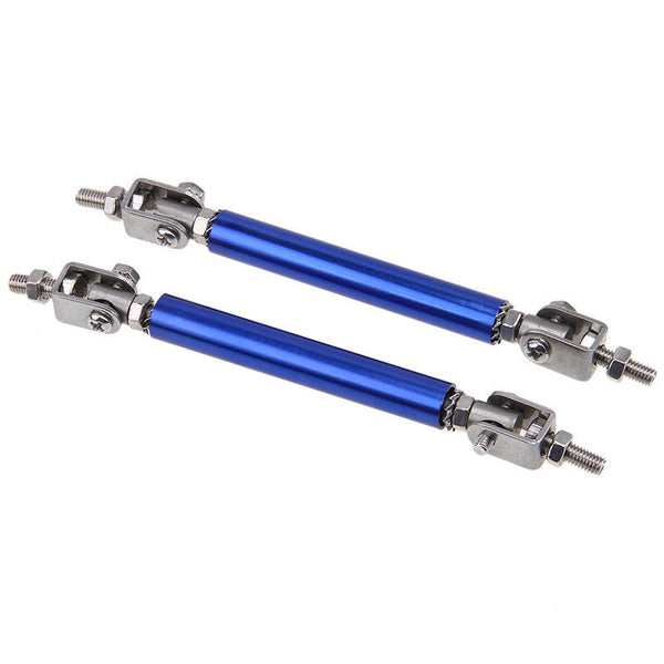 2pcs Blue SMALL Adjustable Universal Front Rear Bumper Lip Splitter Strut Brace Rod Support Bar