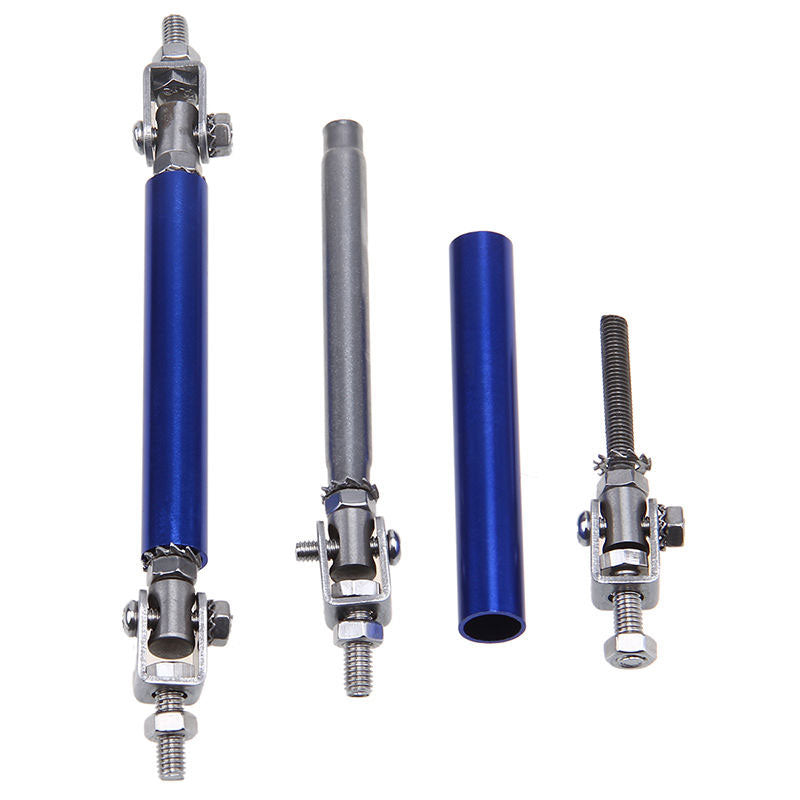 2pcs Blue LARGE Adjustable Universal Front Rear Bumper Lip Splitter Strut Brace Rod Support Bar