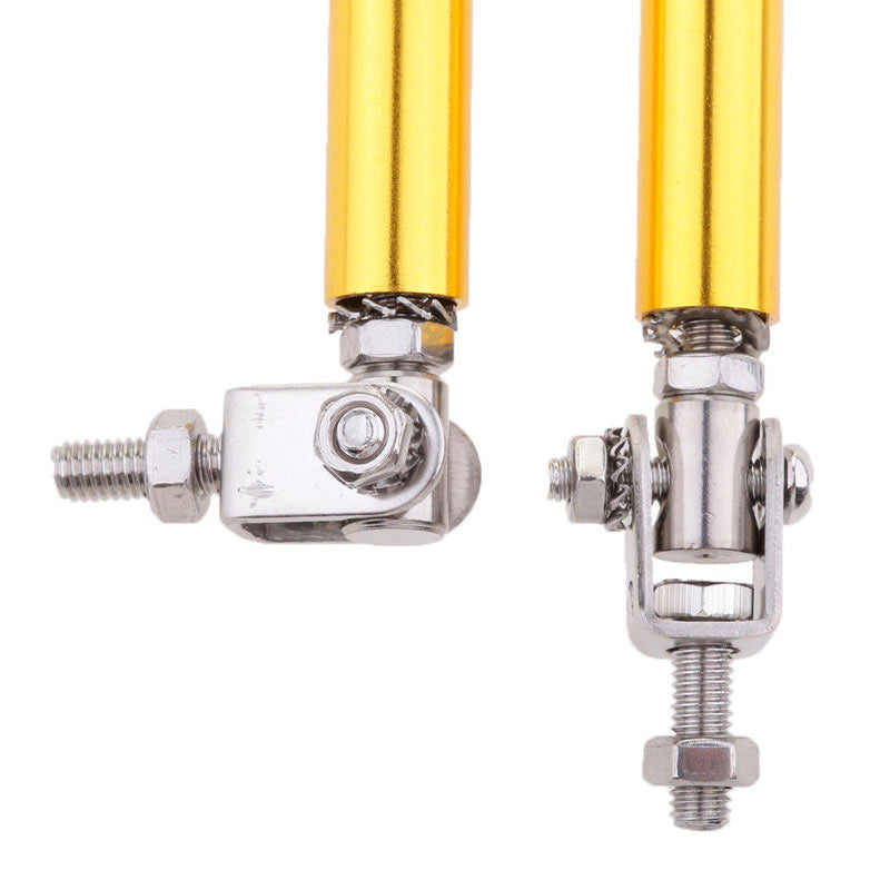 2pcs Silver MEDIUM Adjustable Universal Front Rear Bumper Lip Splitter Strut Brace Rod Support Bar