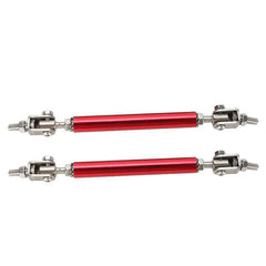 2pcs 20cm Red Extra LARGE Adjustable Universal Front Rear Bumper Lip Splitter Strut Brace Rod Support Bar