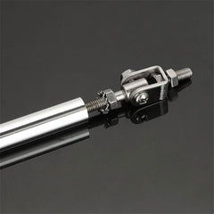 2pcs Silver SMALL Adjustable Universal Front Rear Bumper Lip Splitter Strut Brace Rod Support Bar